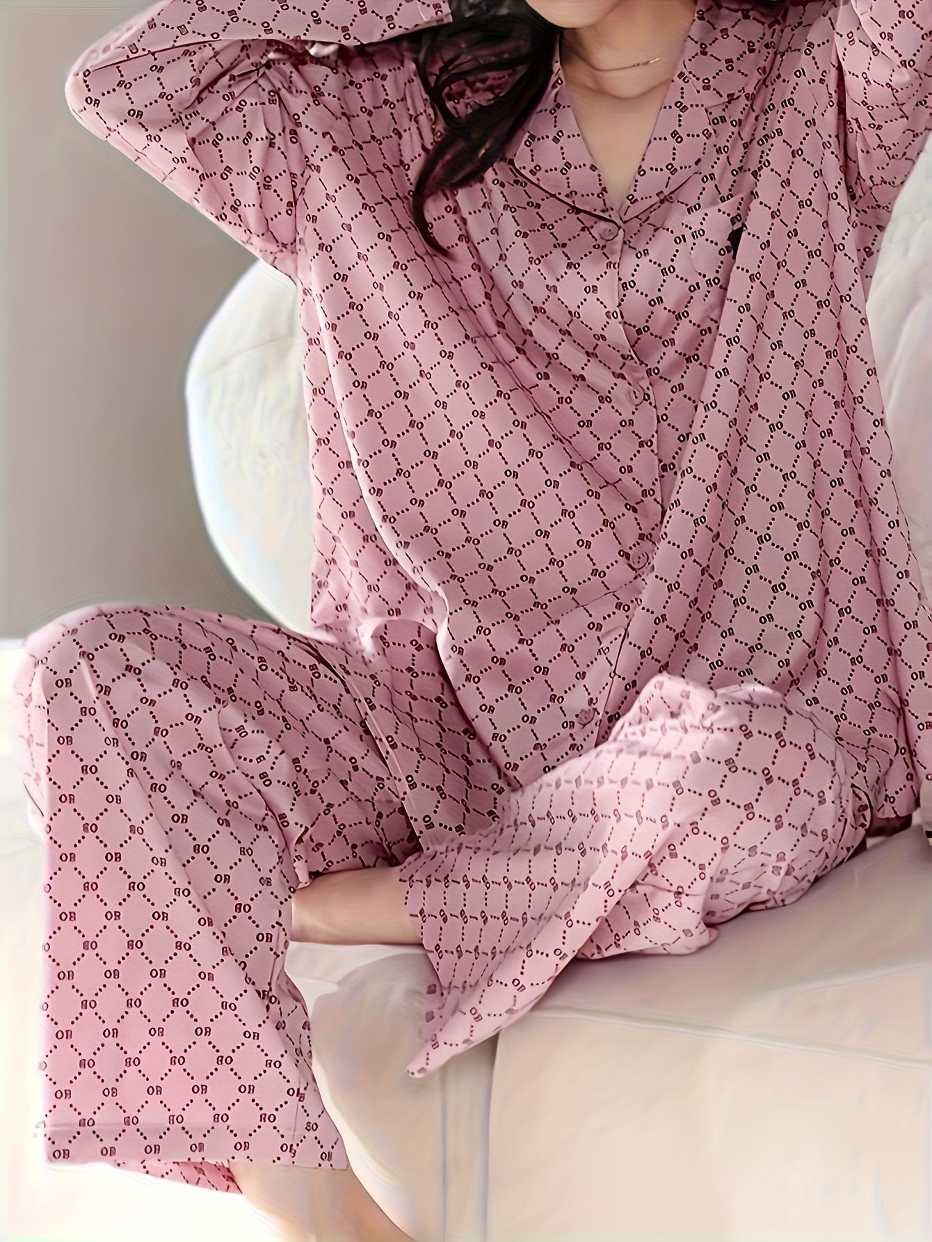 Spring And Autumn New Women Long Sleeve Cardigan Button Pajamas And Pants Pajamas Comfortable Atmosphere Home Pajamas Can Be Worn At Home