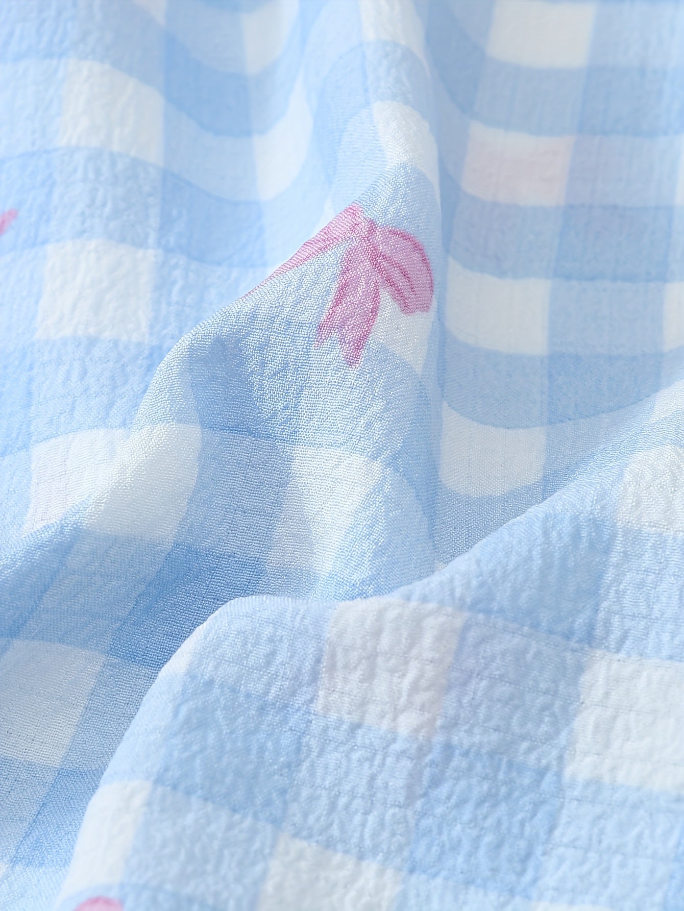 [2-Piece Plaid Pajama Set] Women's Two-Piece Pajama Set | Short-Sleeve Button-Up Shirt & Long Pants | Plaid Bow Print | Spring, Summer, Autumn Casual Home Wear